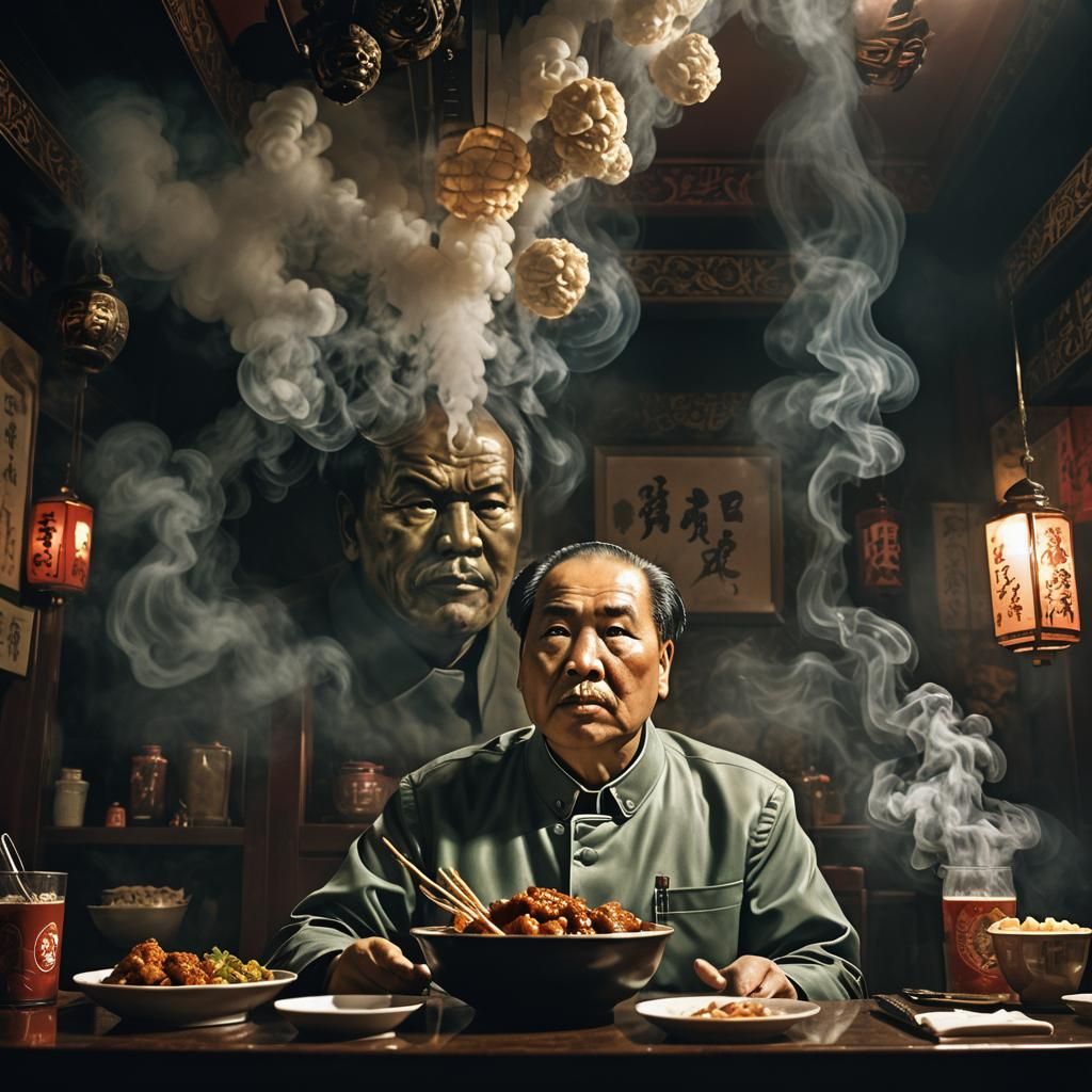Chairmen Mao eating General Tao