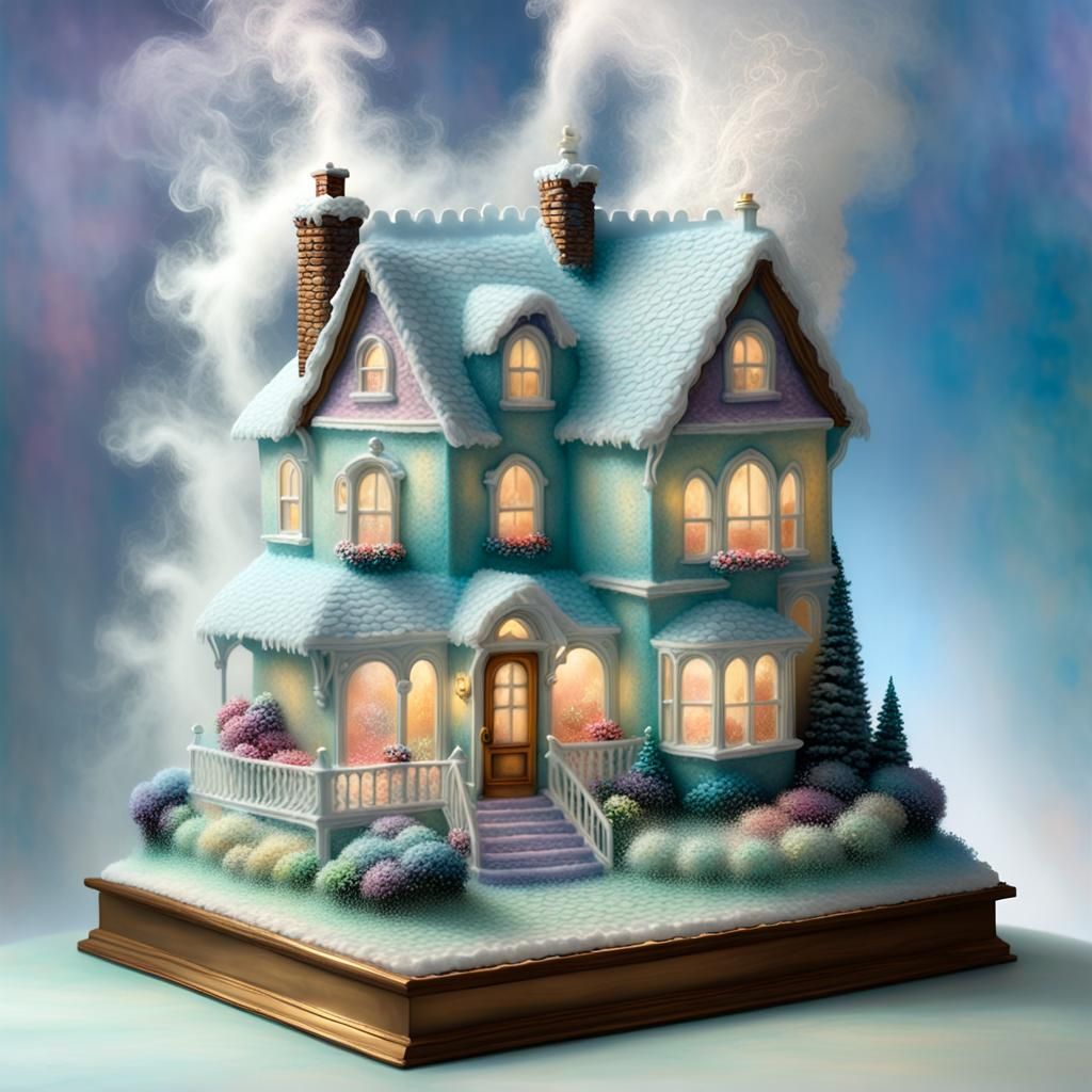 House as Cake Sculpture in Ethereal Fantasy Style