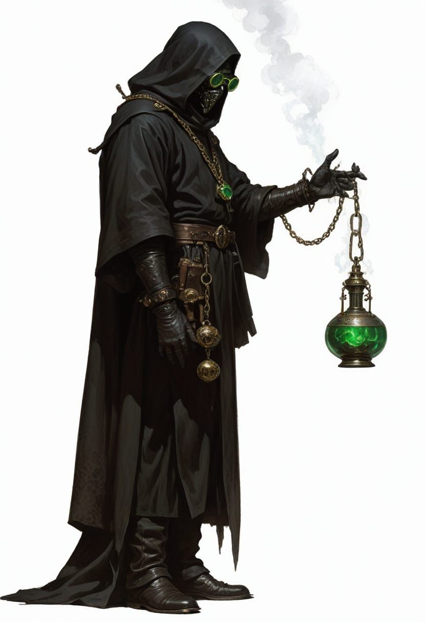 Plague Doctor with Censer in Boris Vallejo Style