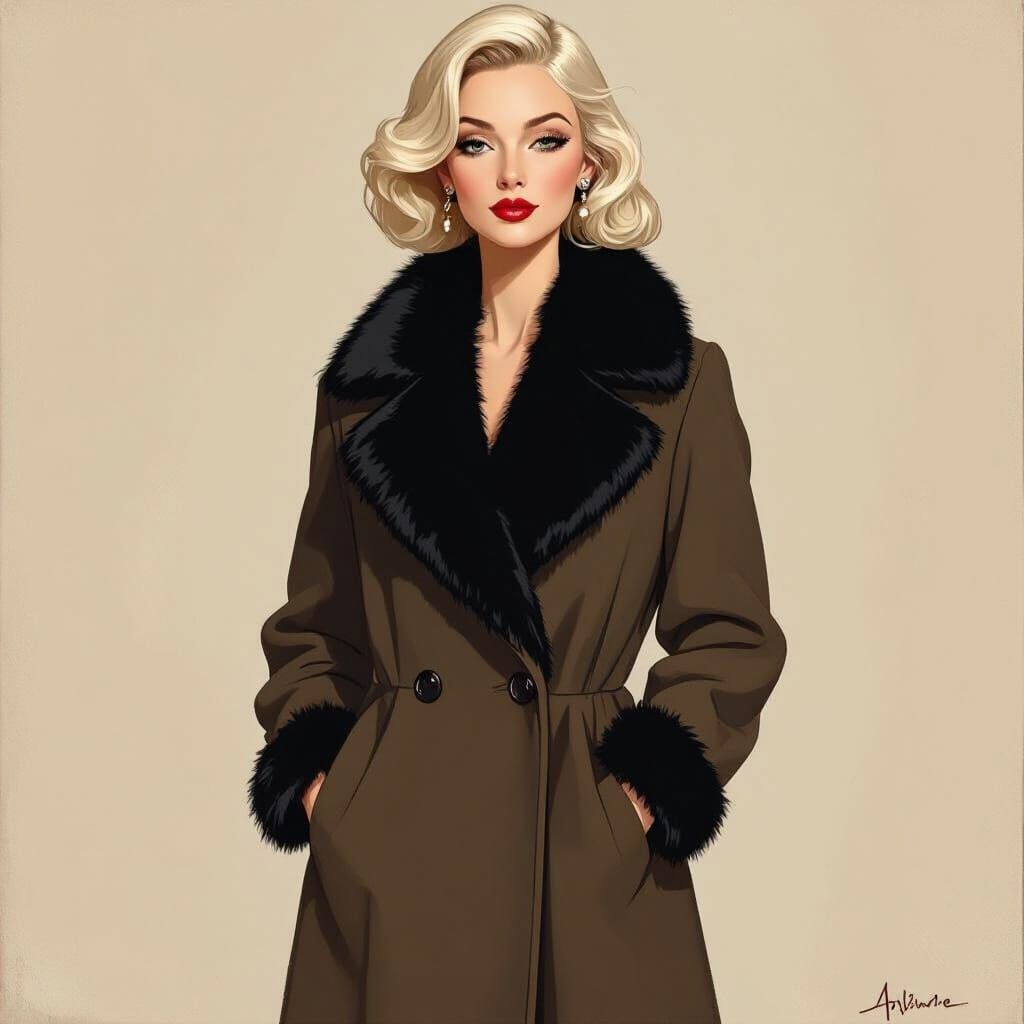 Elegant Woman Portrait in Modigliani Style