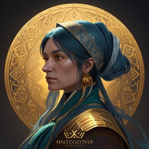 Medieval Housekeeper Portrait in Digital Painting Style