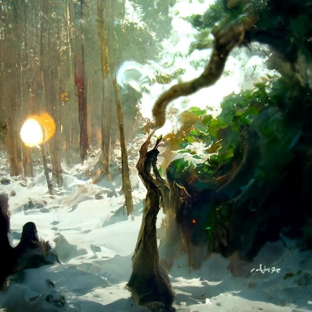 Enchanted Forest with Swirling Energy Vortex
