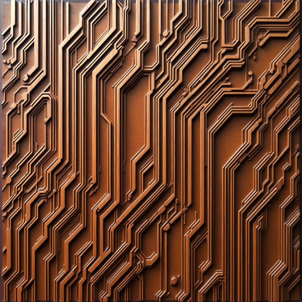 Hardwood Integrated Circuit in Graphic Style
