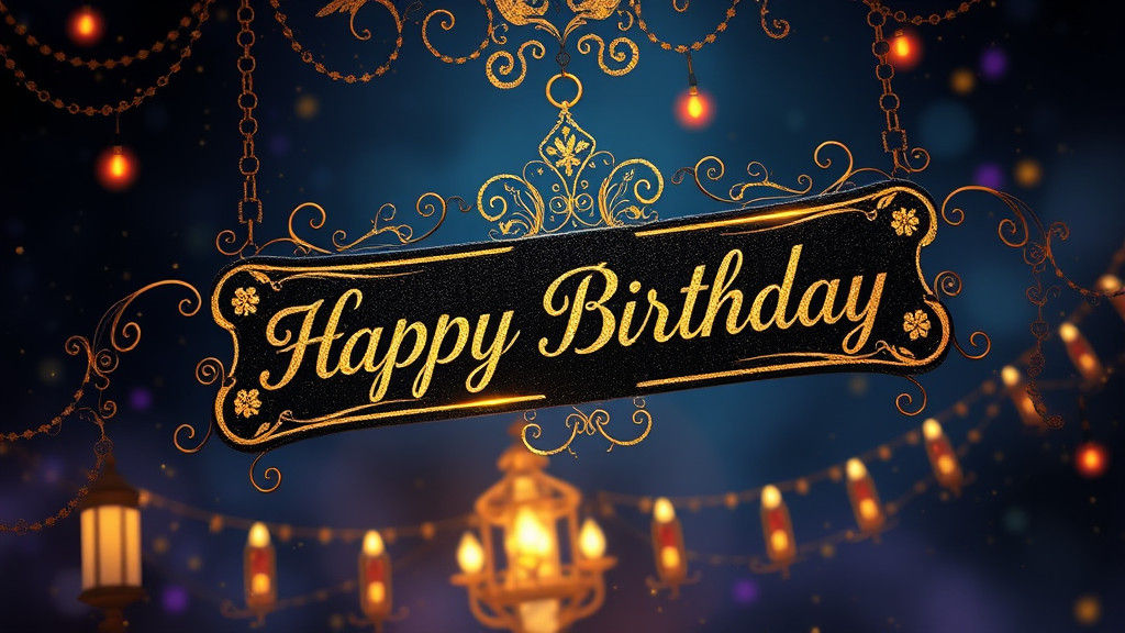 Elegant Black and Gold 18th Birthday Banner