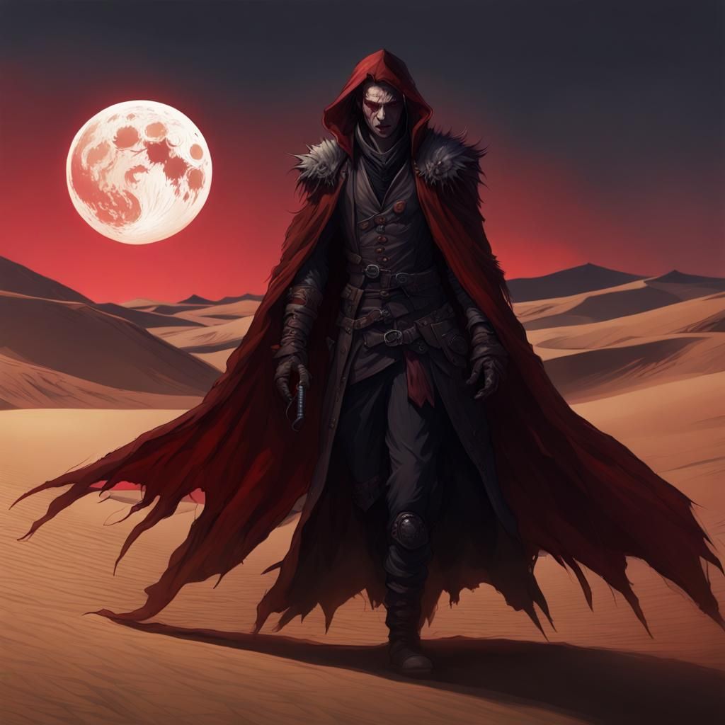 Vampires Emerge from Desert Dunes at Night