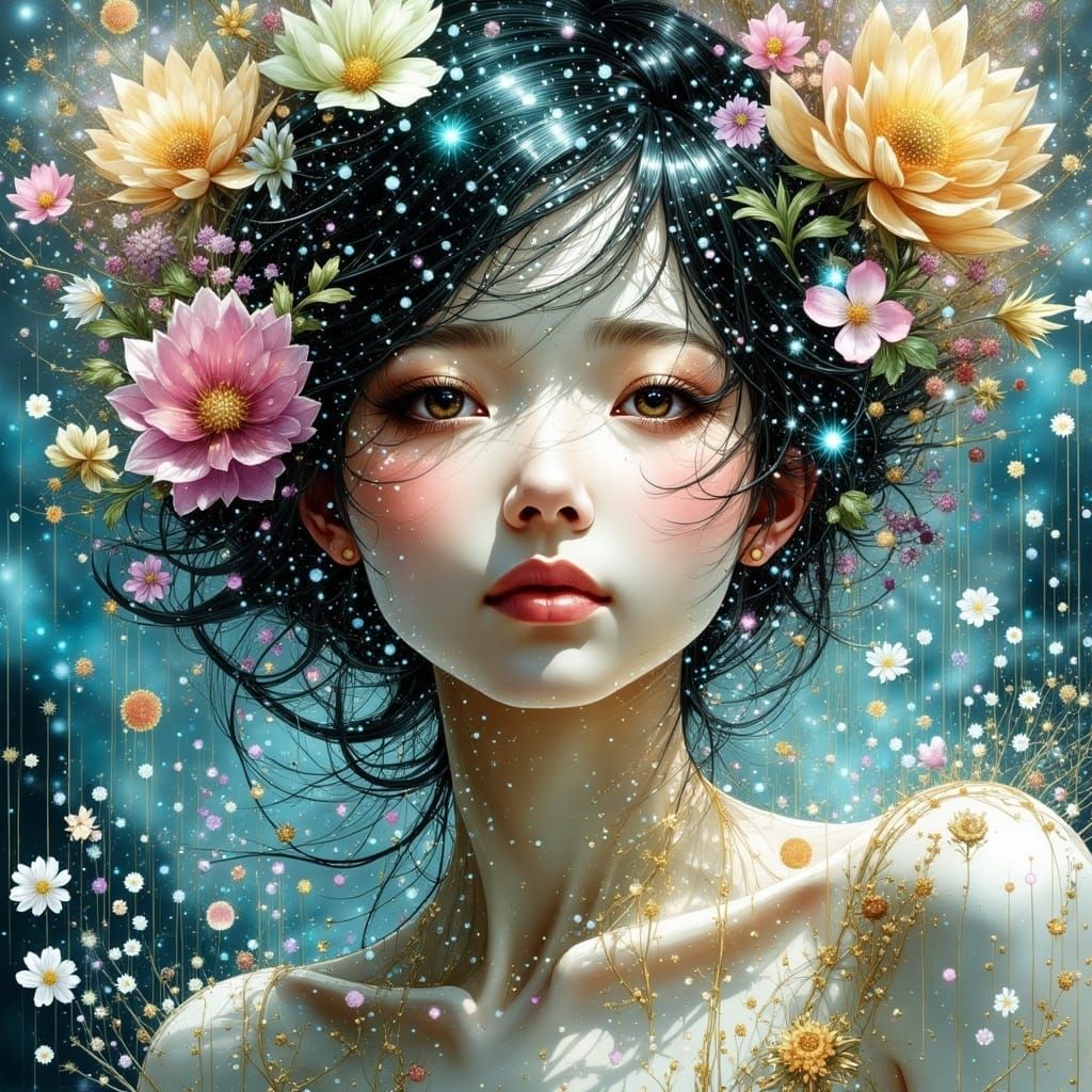Whimsical Ethereal Portrait in Dreamlike Style