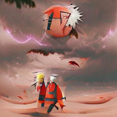 Naruto and Jiraiya Illustration