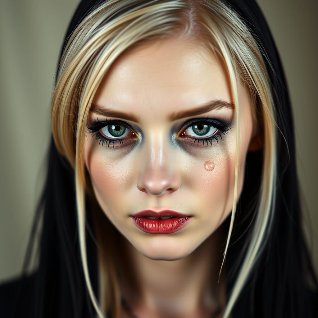 Goth Woman in Emotional Portrait