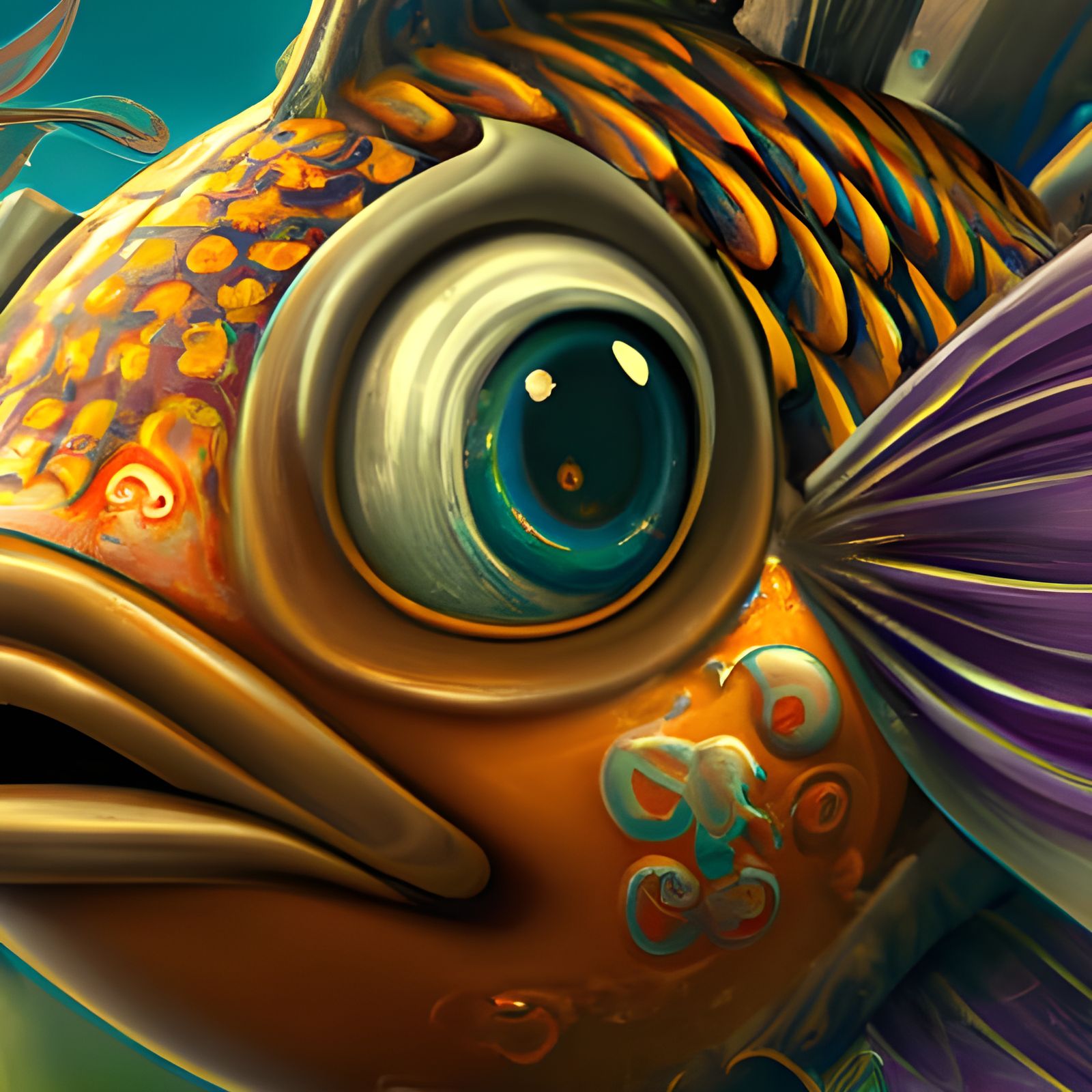 Adorable Warrior Fish Close-up in 3D