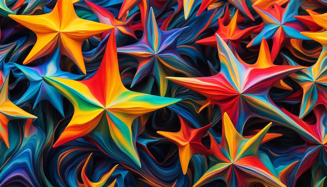 Abstract Stars in Vibrant Expressionist Style