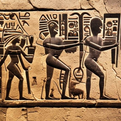 Ancient Hieroglyphics: Humans Fighting Robots