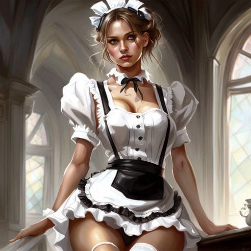 Elegant French Maid in Royo Style