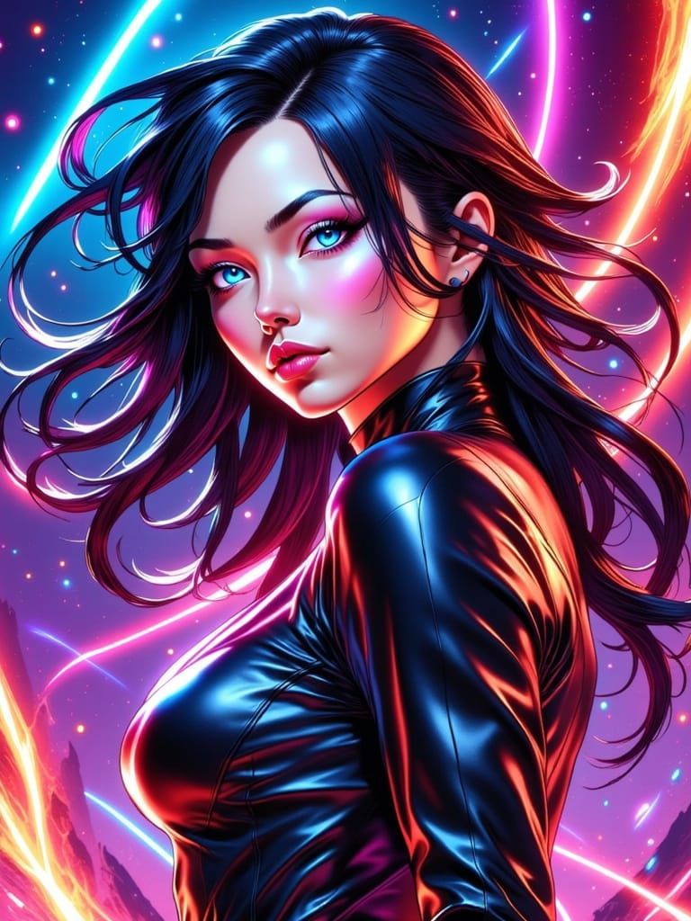 Supernatural Anime Woman with Ethereal Energy