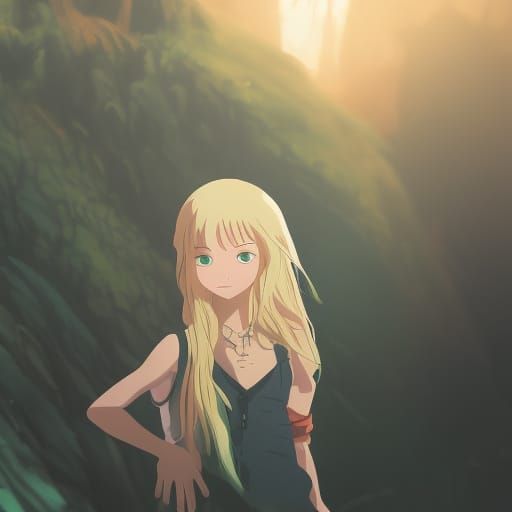 Anime Witch Portrait in Studio Ghibli Style