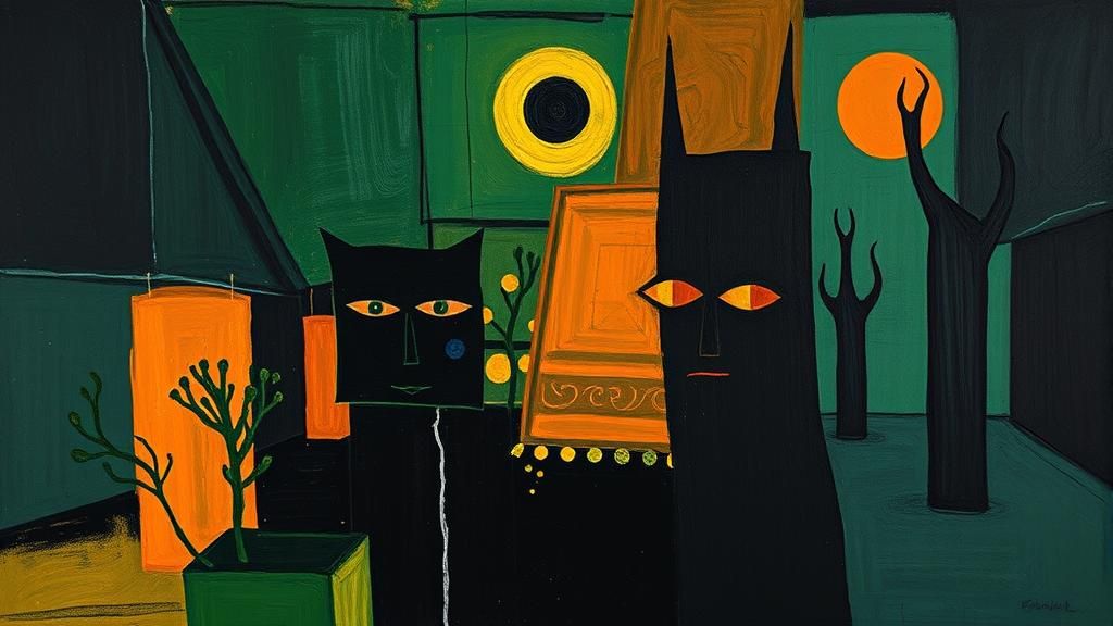 Expressionistic Big Lebowski in Black, Green and Orange