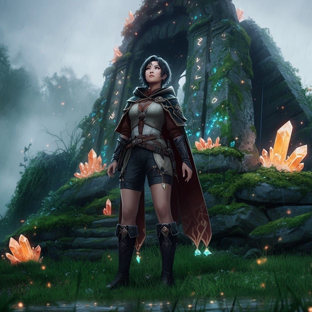 Moon at an Ancient Ruin