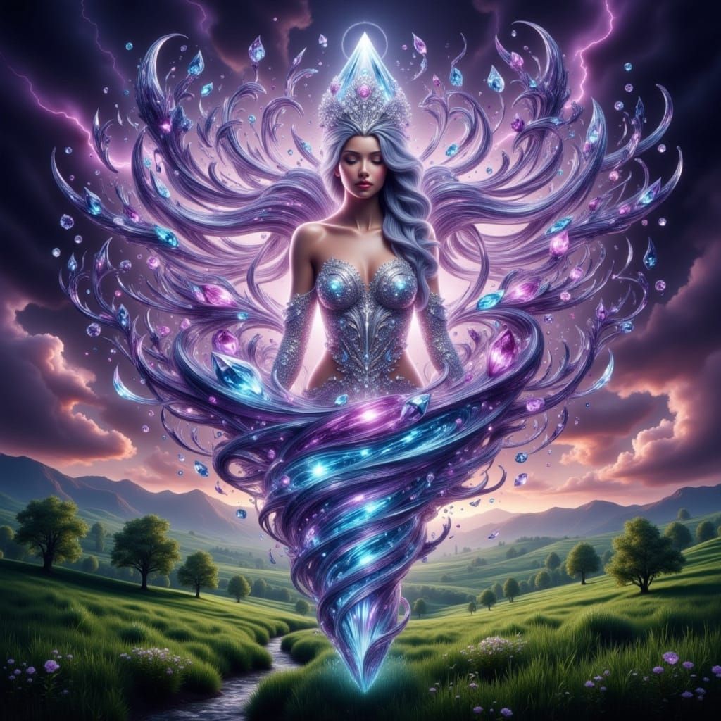 Diamond Tornado Goddess in a Landscape