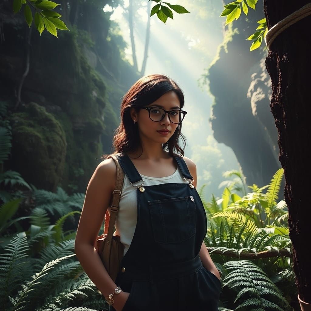 prehistoric dark brunette stare