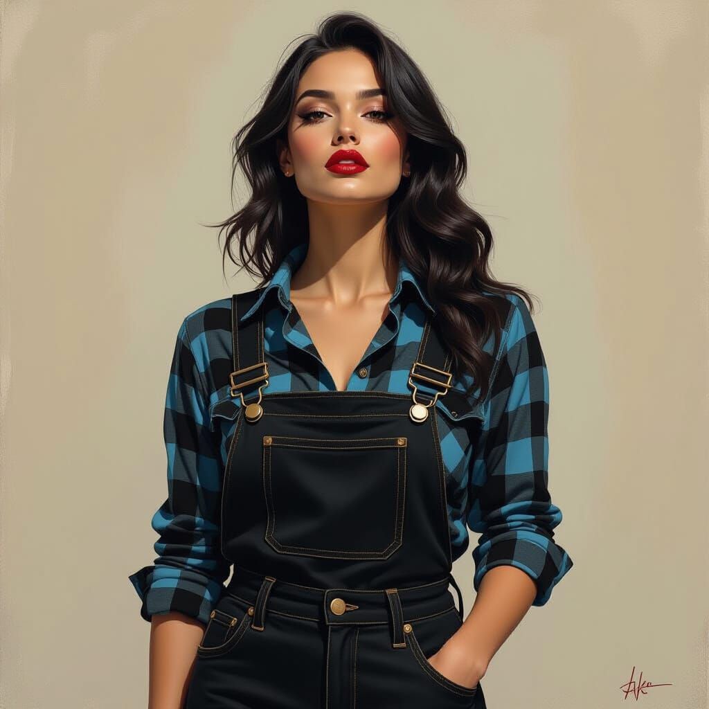 Renaissance Goth Woman in Michelangelo Style