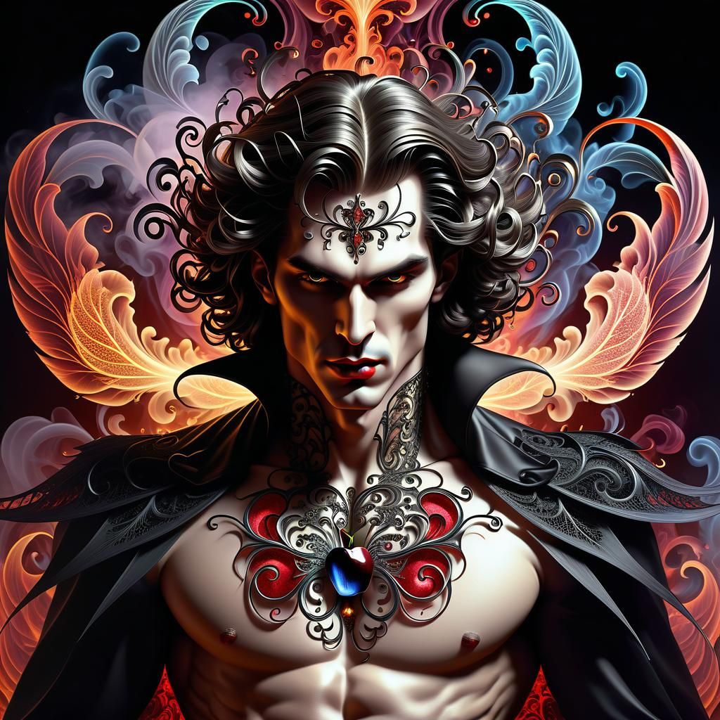 Apple Vampire in Gothic Digital Art Style