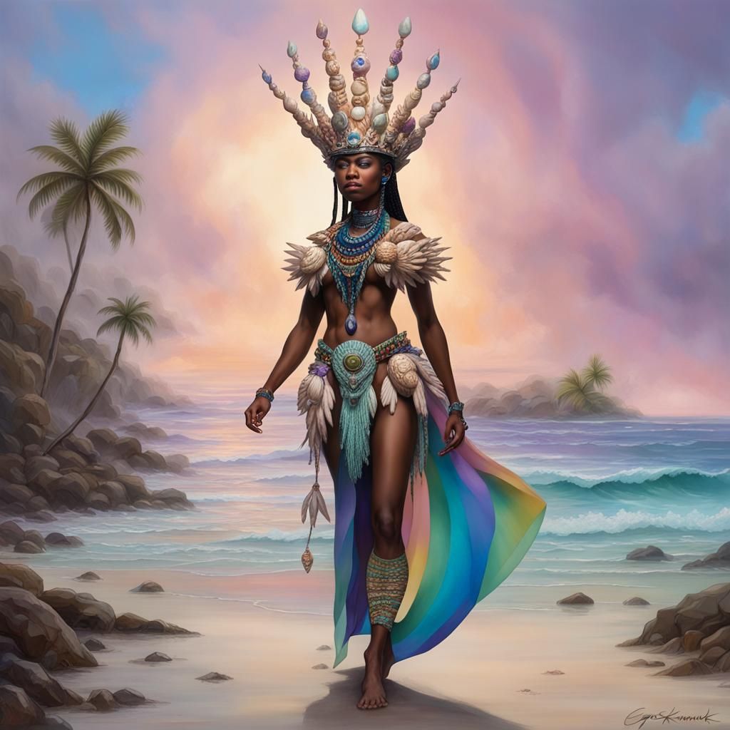 Yemaya: Seashell Crowned Goddess of the Shore