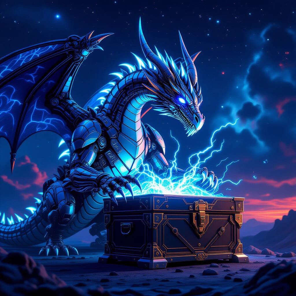 Mechanical Dragon Guards Electric Treasure Chest