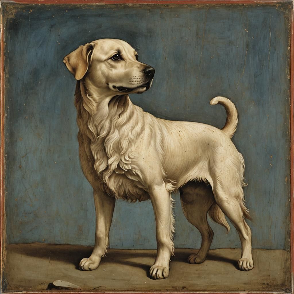 A dog by Giotto di Bondone