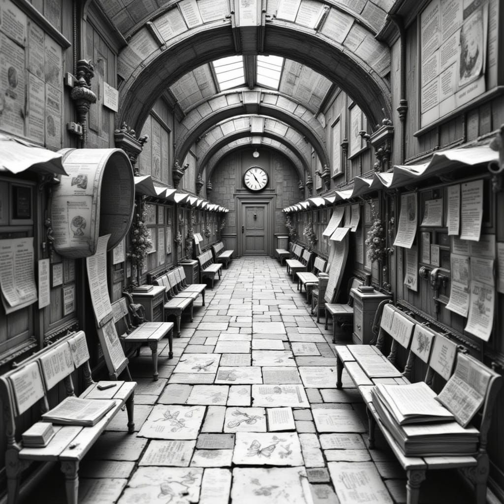 Paper Train Station Jazz Club with Butterfly Accents