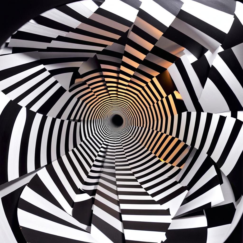 Anamorphic Whirlwind Optical Illusion Art