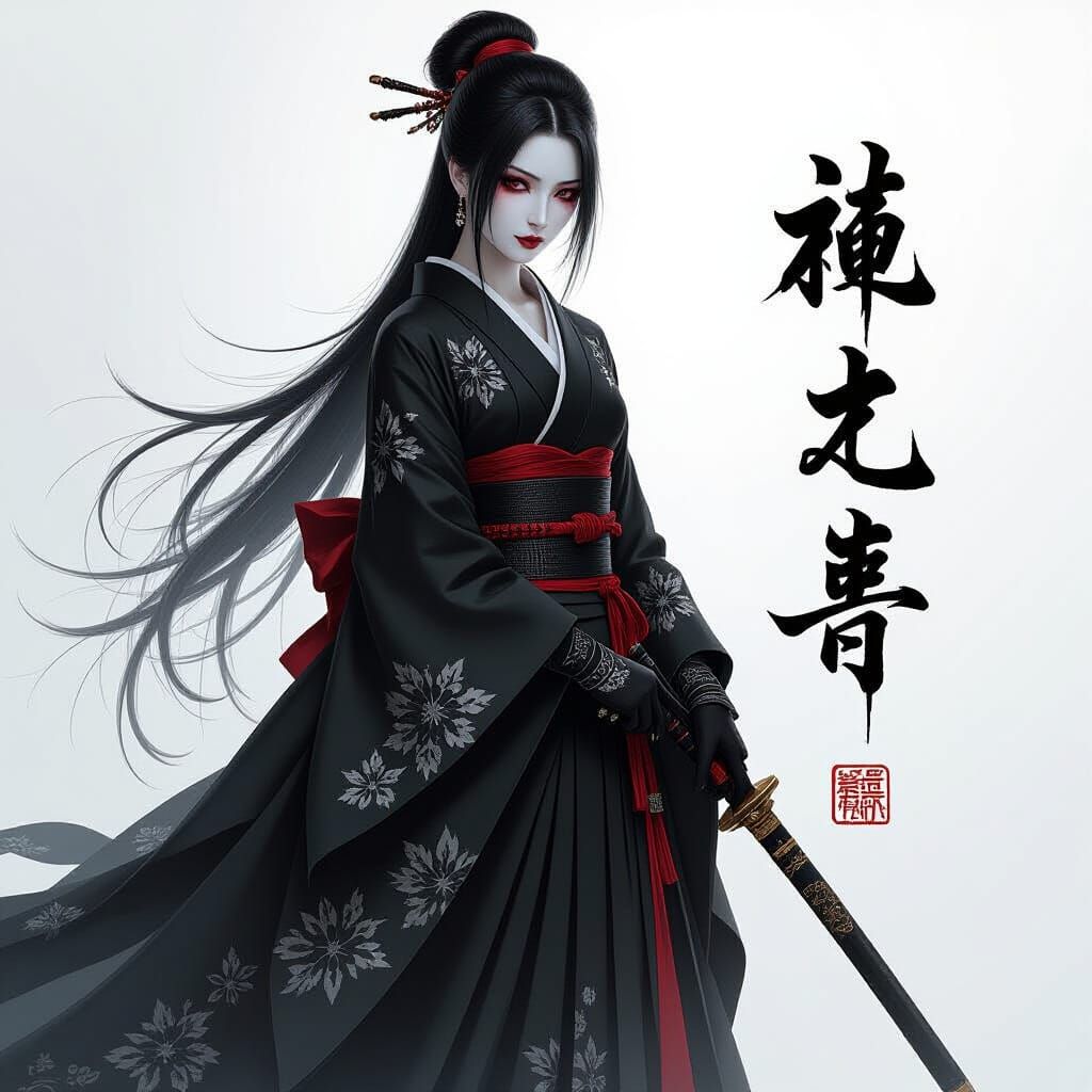 Gothic Japanese Woman in Underworld Setting