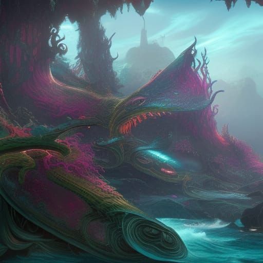 Fantastical Mermaid Queen in Deep Color