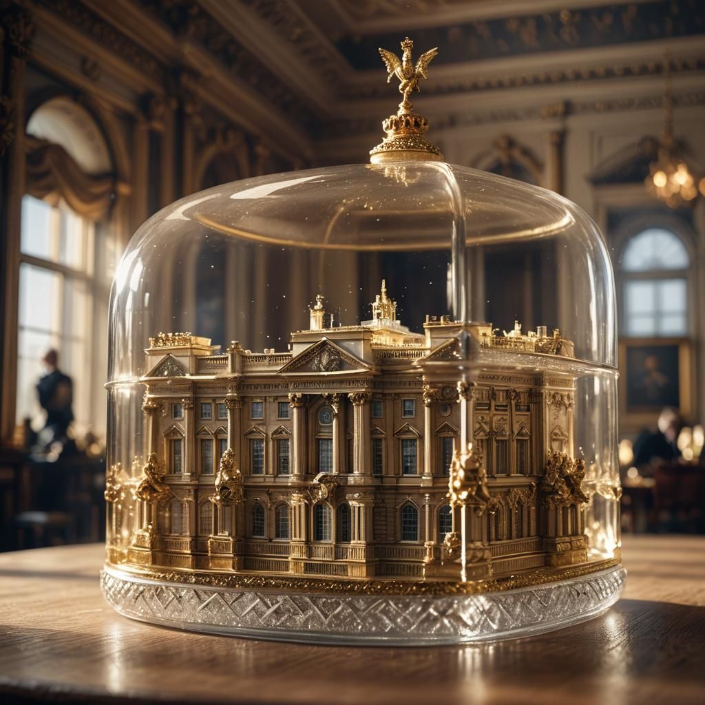 Buckingham Palace in Glass: Photorealistic Macro Shot
