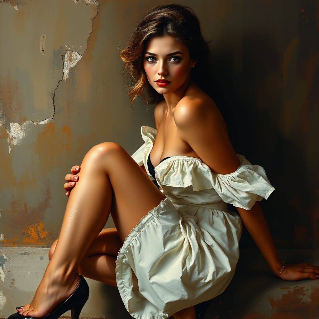 Classic Figure Study with Goya and Sargent Influences