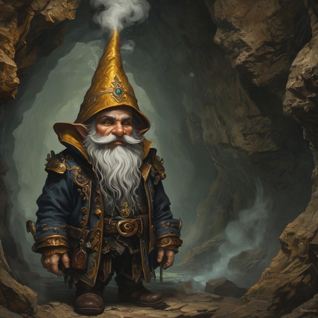 Voluptuous Gnome Inventor in a Cosmic Cavern