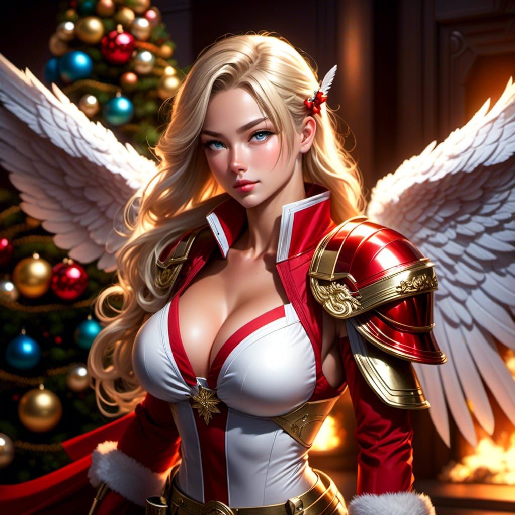 Christmas Angel Soldier in Festive Room, 16k