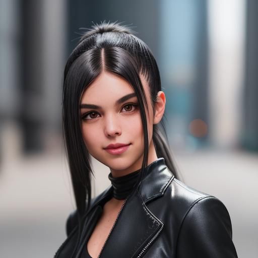 Brunette with Shaved Hair in Professional Photo