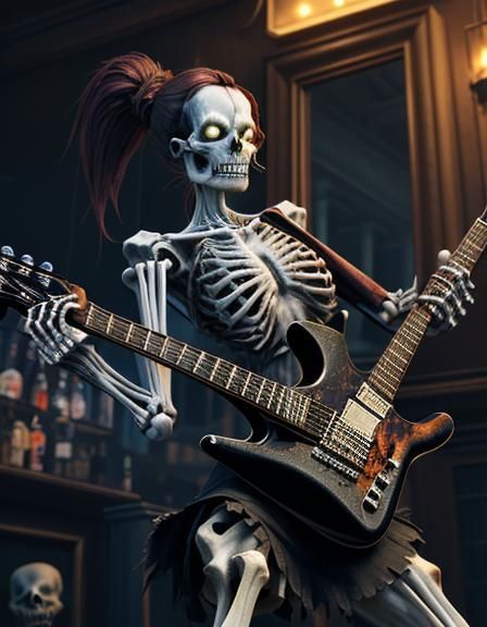 Zombie skeleton Rockstar 1