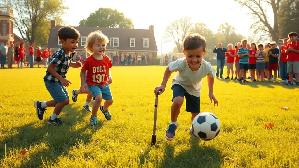 Boy with Determination Scores Goal in Heartwarming Scene