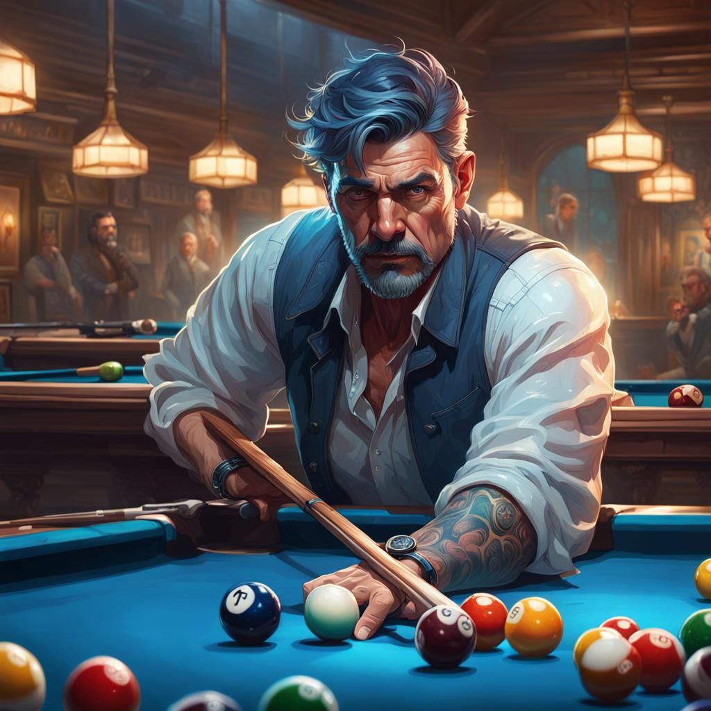 Bar Fight Portrait in Art Nouveau Style