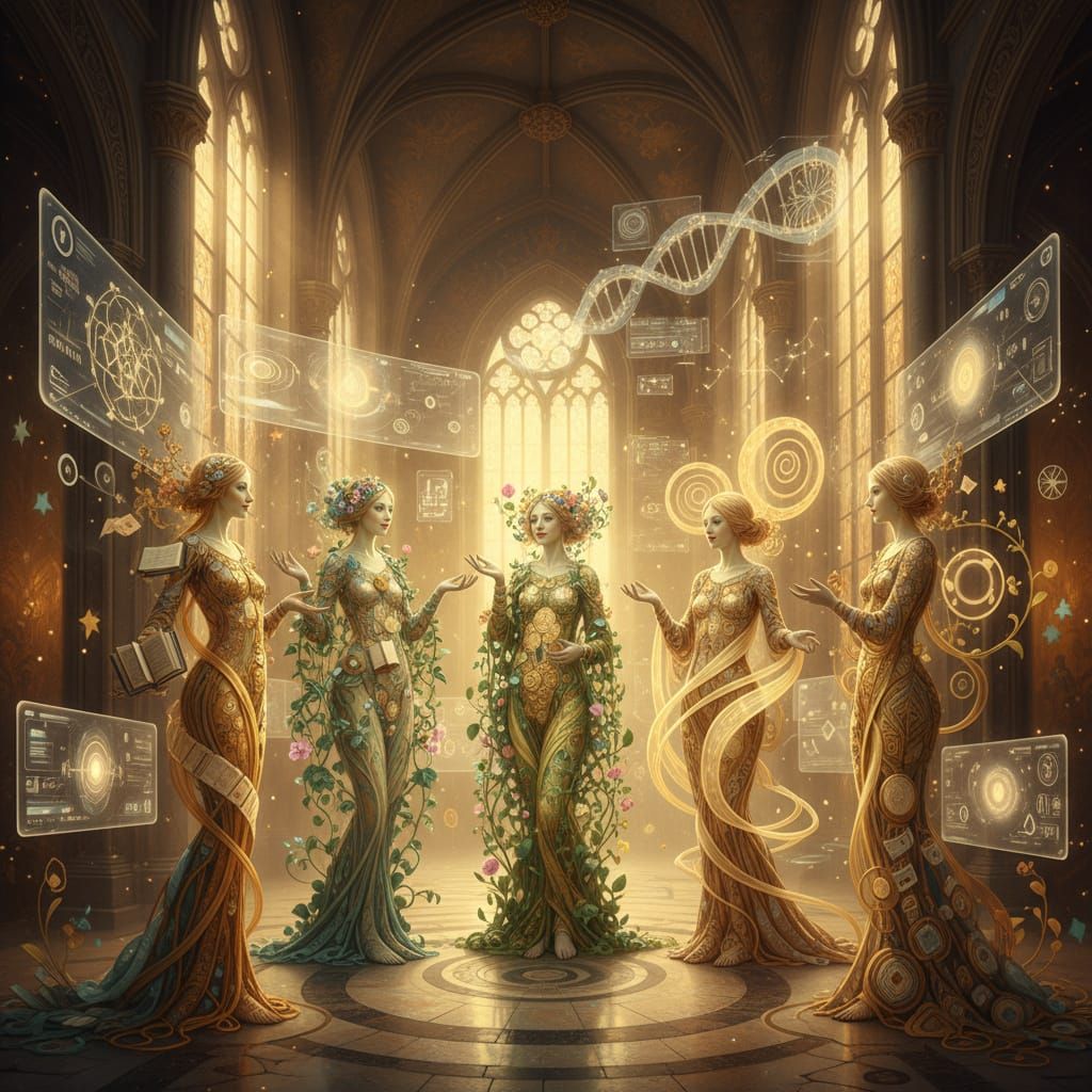 Spiritual Beings Debate in Gothic Hall, Turner Lighting