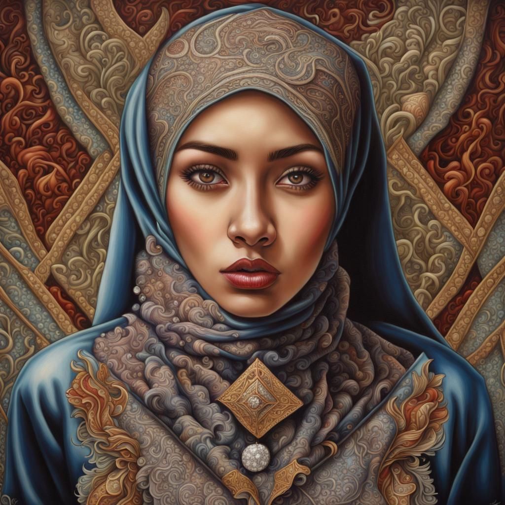 Indonesian Woman in Surrealist Landscape