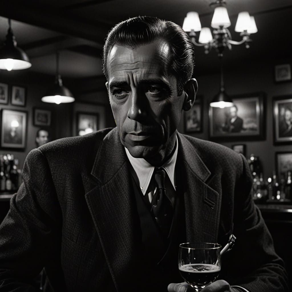 Humphrey Bogart as Rick Blaine Charcoal Portrait