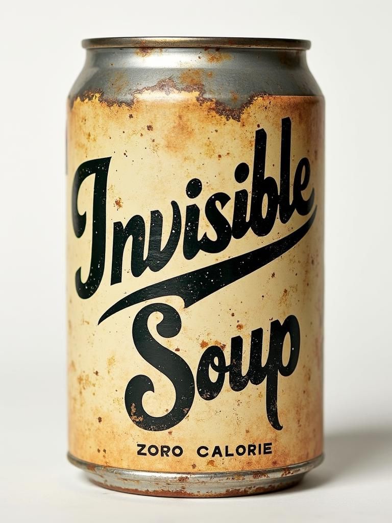 Vintage Invisible Soup Can in Pop Art Style
