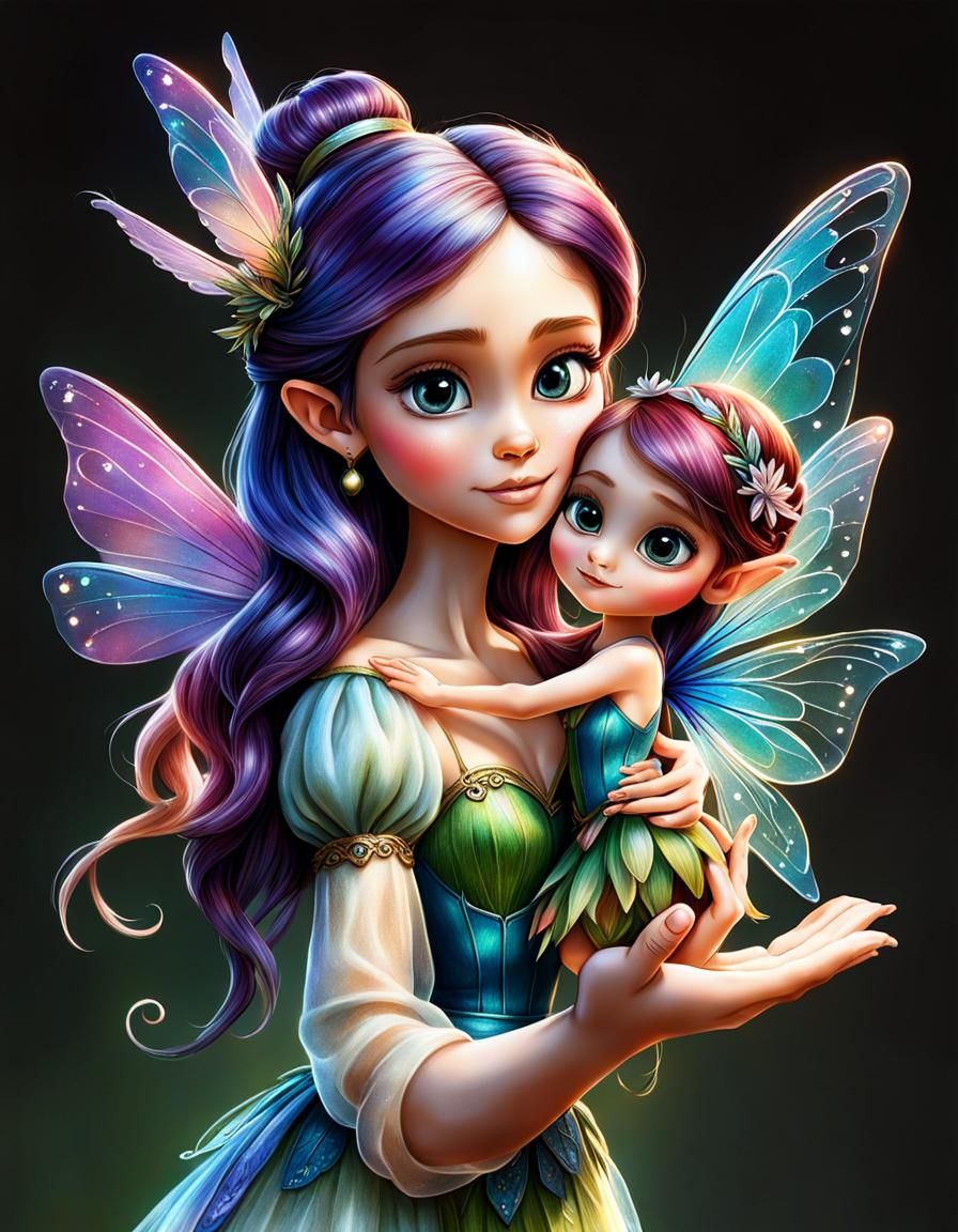 Colorful Fairy Fractal in Pixar Style