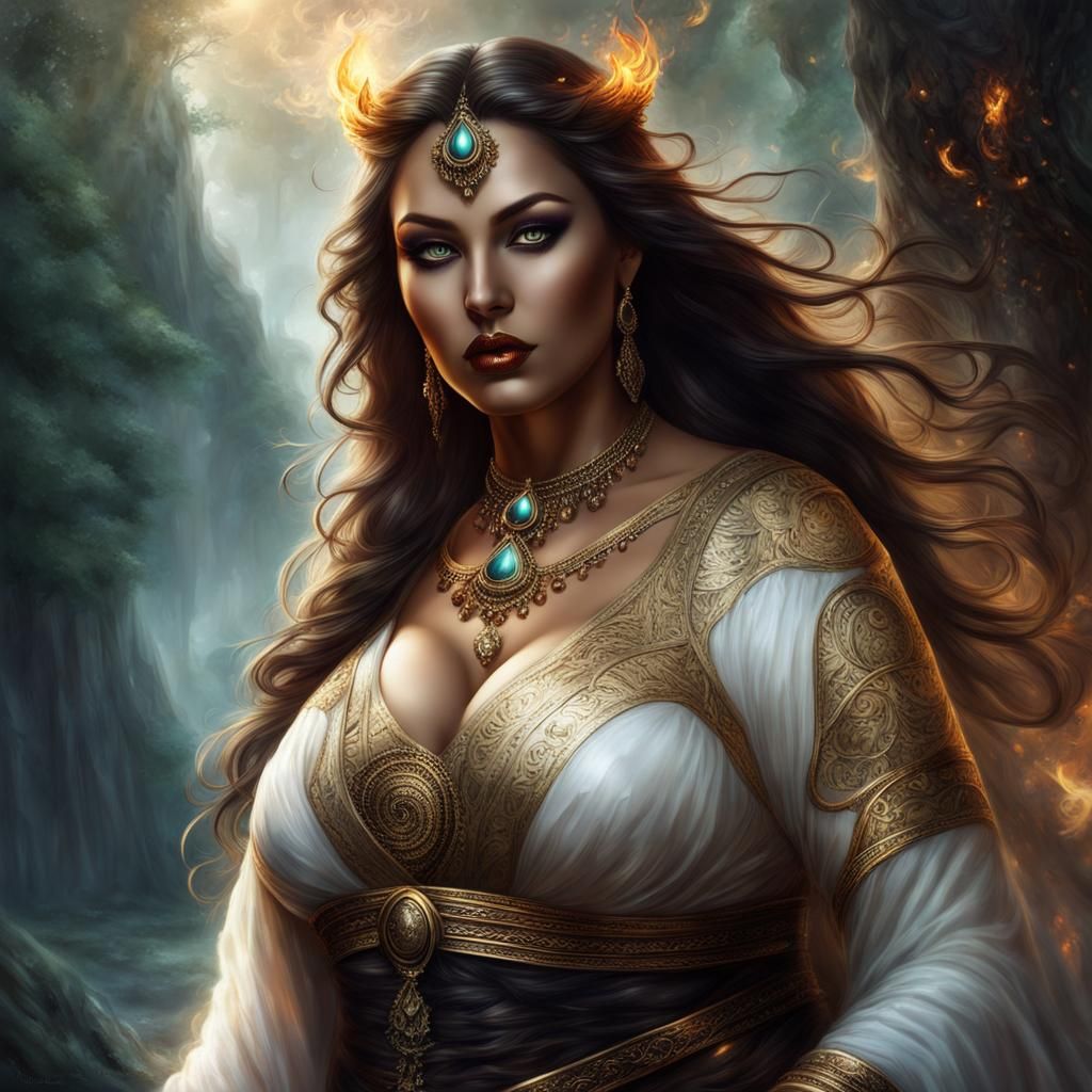 Pagan Priestess of Fertility in Dark Fantasy Art