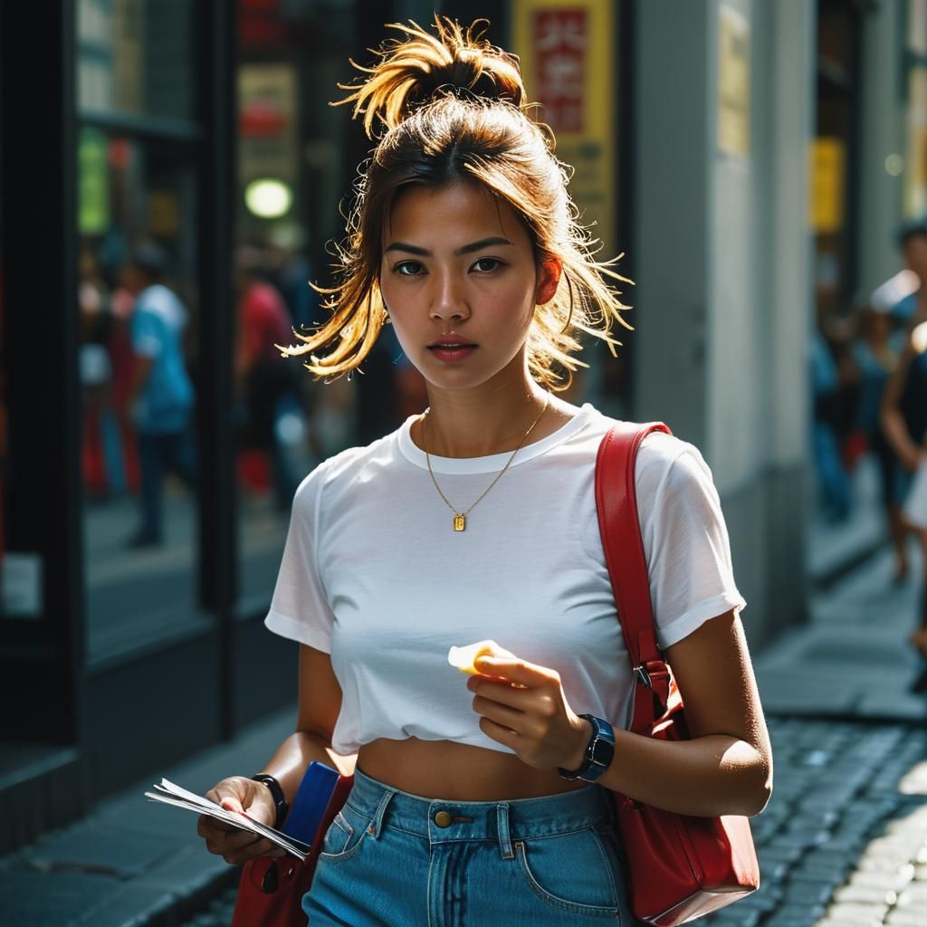 Candid Street Photography of Woman in City