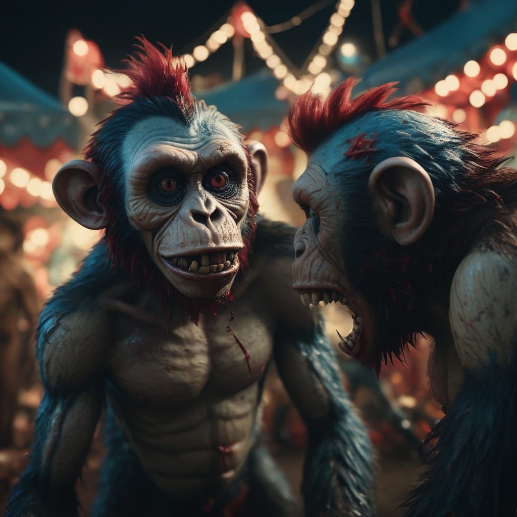 Surreal Carnival Horror in Vibrant, Muted Colors