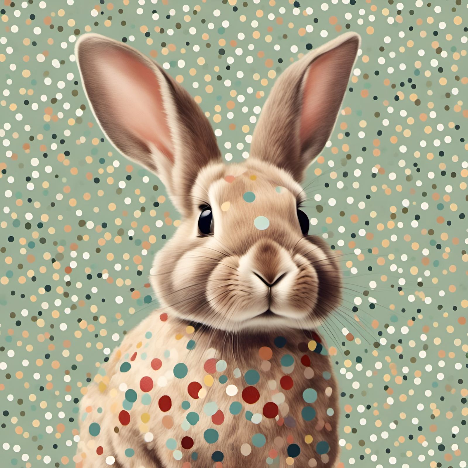 Polka Dot Bunny with Color Depth
