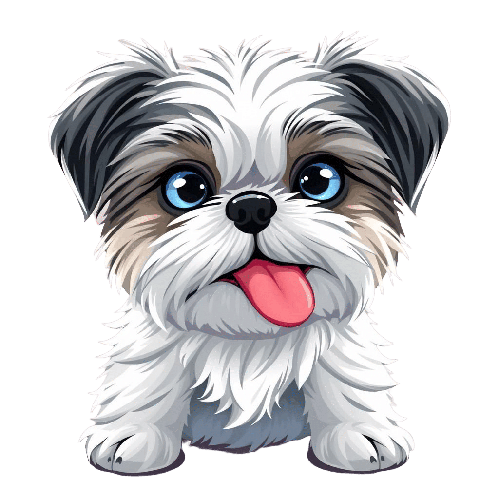 Slightly Crazed Shih Tzu Dog with Goofy Smile