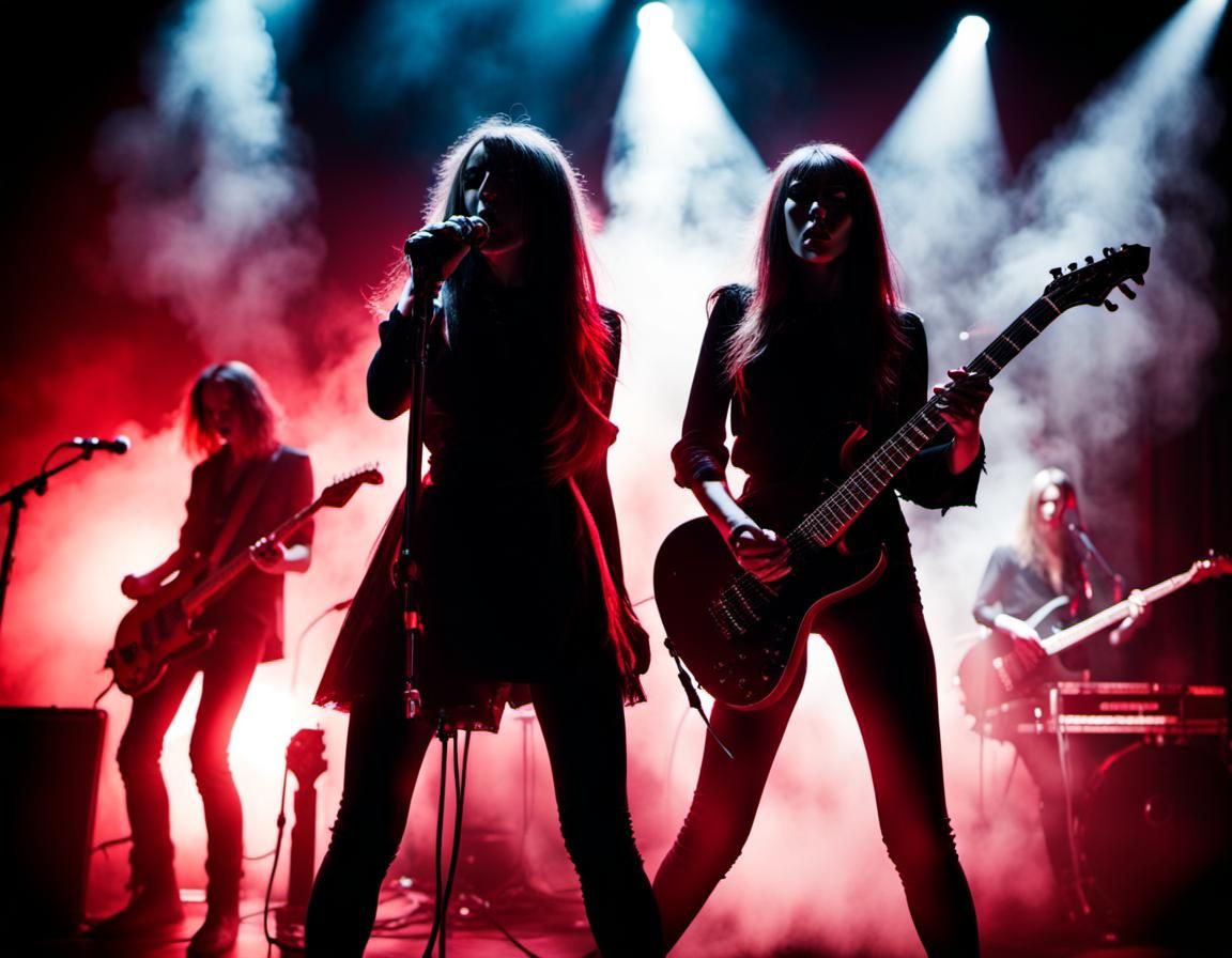 Rock Singer on Stage in Concert